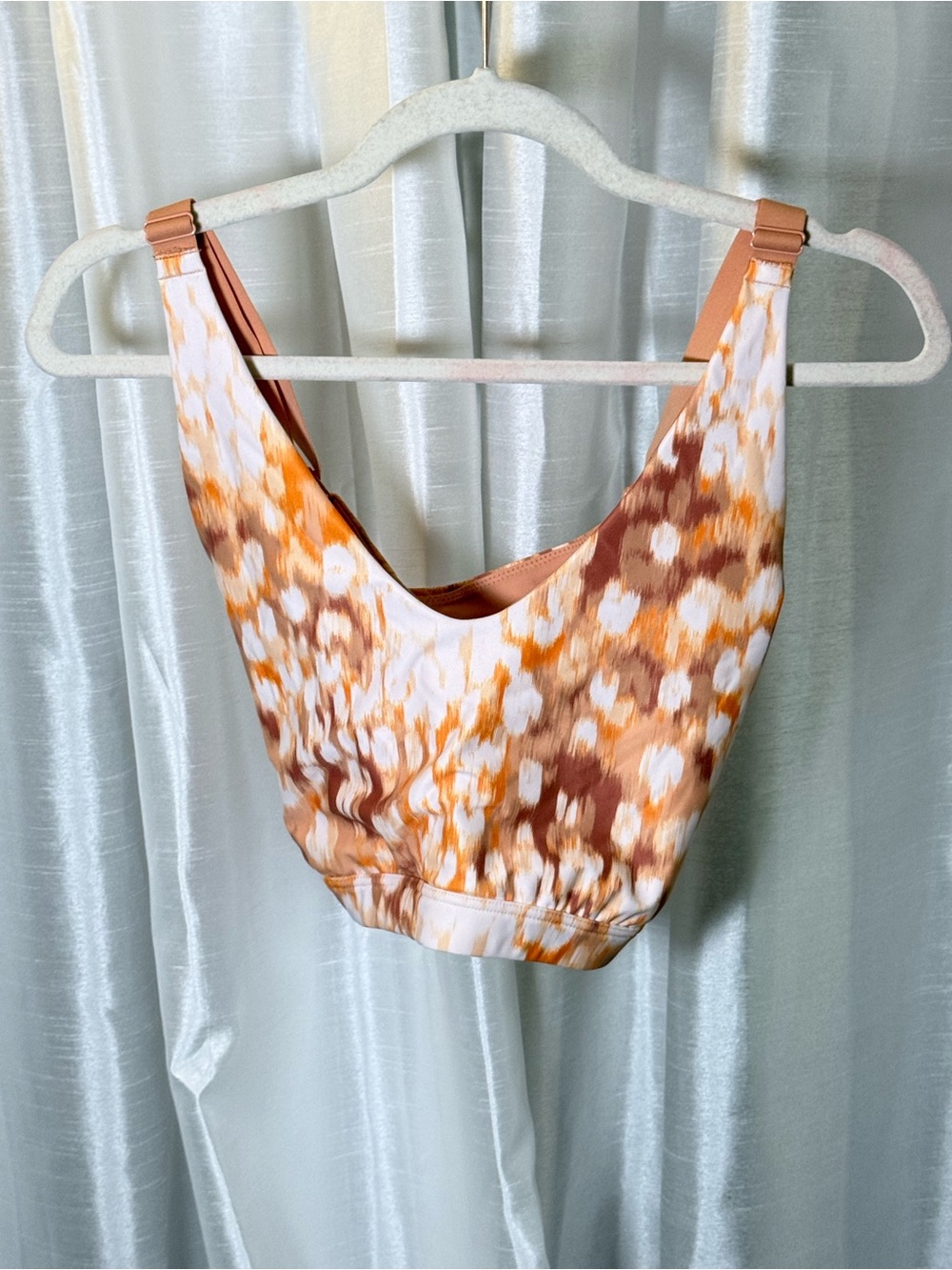 aerie Printed Bralette in Brown & Cream with Orange Accents
